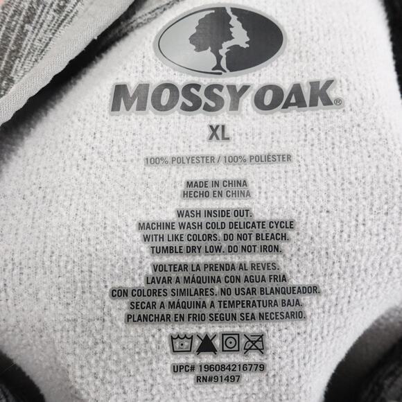 Mossy Oak Pullover Mens XL Gray 1/4 Zip Long Sleeve Outdoor Athletic Shirt - Picture 6 of 7